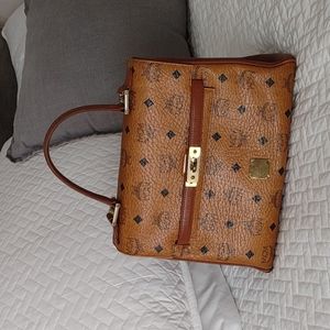 MCM vintage Monogram Kelly top handle satchel tote